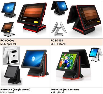 15&quot; 듀얼 터치 스크린 POS 솔루션, 평면 용량 스크린 및 메인 스크린